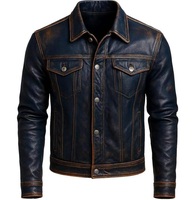 Veste en cuir véritable pour homme, nouvelle collection automne-hiver, de haute qualité, écologique, coupe ajustée, fermeture éclair, couleur unie, design simple, 220g