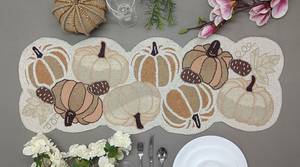 Handmade Fabric <b>Table</b> Runner Irregular Shape Pumpkin Design Country Style Mats & Pads - Product Image 6