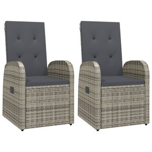 Ensemble de 2 fauteuils gris foncé pour jardin, pour la détente en plein air - Product Image 2