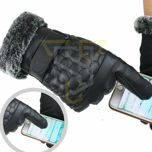 Guantes de Cuero de Primera Calidad del Mejor Fabricante, Venta en Línea, Guantes de Invierno de Color Sólido - Product Image 3
