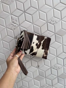 Western Real Cowhide Leather Wristlet Clutch <b>Purse</b> Pouch Wallet Brown color Wristlet <b>Small</b> Pouch Stylish Patches Wallets - Product Image 1