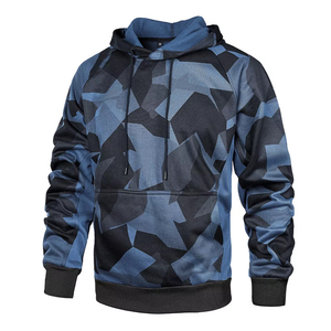 Sudadera con Capucha de Forro Polar Azul Camuflaje para Invierno, 100% Algodón, Transpirable, Ecológica, Gruesa, para Hombre - Product Image 6