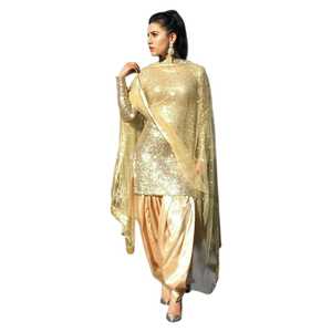 Robe Anarkali Punjabi tendance, vêtements indiens et pakistanais, robe imprimée 3 pièces, broderie personnalisée, vêtements ethniques - Product Image 1