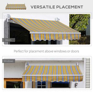 Toldo Retráctil Manual de 8 Pies x 6.6 Pies para Patio, Color Mixto, Resistente al Viento, Brazos Plegables Extensibles de 5 m para Patios y Terrazas Exteriores - Product Image 4