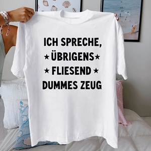 Hablo cosas estúpidas con fluidez Camiseta cómoda de algodón puro para mujer - Product Image 2