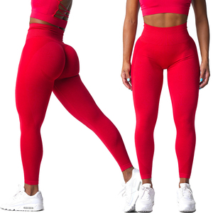 Leggings de yoga grande taille pour femme, taille mi-haute, unis, sans couture, en polyester et élasthanne tricoté, respirants et antibactériens - Product Image 6