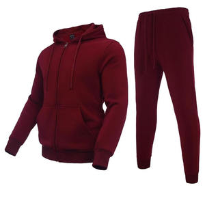 Chándal de algodón para hombre, tela suave y transpirable, chaqueta con capucha y cremallera, pantalones ajustados con cintura elástica, ropa deportiva informal para gimnasio. - Product Image 1