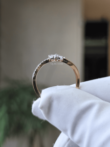 Pear Cut Lab Grown Diamond IGI Certified Floral <b>Cluster</b> Ring 0.35 Ct 14K Gold Twisted Split Shank Promise Anniversary Jewelry - Product Image 3