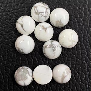 Cabochon rond plat en howlite blanche naturelle de 7 mm, pierre précieuse en vrac de haute qualité, personnalisable, service OEM/ODM direct disponible - Product Image 1