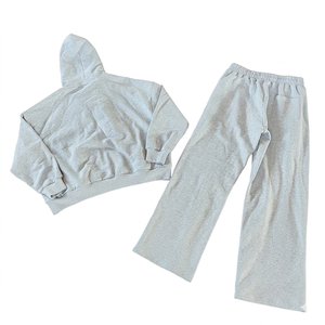 High Quality Men's Hoodie And <b>Pants</b> Set Oversized Embroidered Logo Knitted 100% Cotton <b>Thermal</b> Streetwear Spring Hoodie - Product Image 3