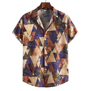 Chemise homme en lin à manches courtes, imprimée par sublimation, boutonnée, légère, décontractée, style hawaïen, pour les vacances à la plage, été. - Product Image 3