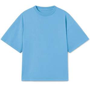 2026 New <b>Men</b> Oversized Regular Fit Front Printed Formal O-Neck Short Sleeve T-Shirt 100% Cotton Knitted Anti-Pilling 220g <b>Blue</b> - Product Image 1