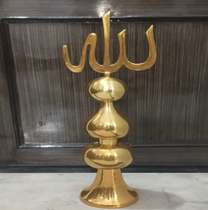 Finial islamique moderne en laiton, présentant trois sphères empilées avec une croissant de lune latérale, disponible à prix de gros. - Product Image 5