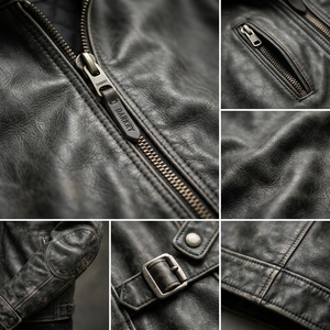 Blouson en cuir de moto rétro vieilli pour homme, style vintage en cuir de vachette, manteau de motard personnalisé, vêtement d'extérieur de motard, fabricant de blousons vieillis - Product Image 6