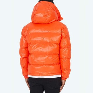 Vestes matelassées pour hommes, style streetwear, couleur orange, imperméables, à capuche, avec poches, en polyester et nylon, prix de gros, hiver - Product Image 2