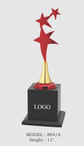 Trofeo Metálico Estrella Roja con Base Dorada y Soporte Negro Modelo 804, Grabado por Fundición e Impresión UV para Premios Deportivos y de Juegos - Product Image 2