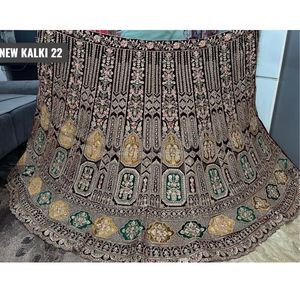 Rajwadi Modern Maroon Rani Velvet Lehenga Set Heavy Jarkan Cut Paste Work Double Can Choli 1,2 M 2,5 M Border Dupatta para fiestas - Product Image 1