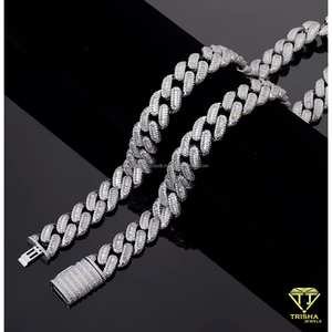 Cadena Cubana de Lujo con Diamantes de Moissanita, Chapada en Plata de Ley 925, Joyería Hip Hop para Hombre - Product Image 3