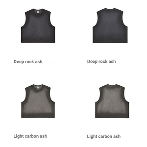 T-shirts sans manches en coton de couleur unie 230G, vêtements de sport, fitness, t-shirt sans manches basique pour homme, logo personnalisé, vêtements unisexes - Product Image 4