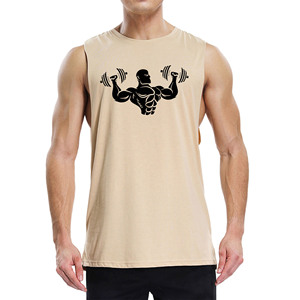 เสื้อกล้ามรัดรูปผู้ชายแบบขายส่ง คัตเอาท์ลึก แขนกุด สีขาว สำหรับออกกำลังกาย ฟิตเนส เวทเทรนนิ่ง - Product Image 5