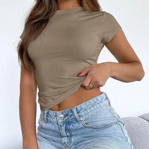 T-shirts courts pour femmes grandes tailles, service OEM, dernier design de mode, vêtements décontractés, séchage rapide, nouveau design, t-shirts courts pour femmes - Product Image 3