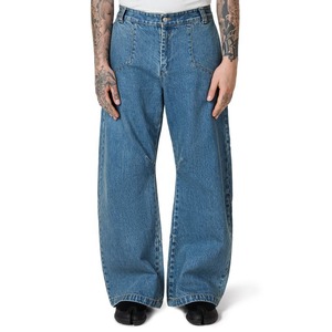Jean en denim pour homme de haute qualité, coupe ample, motif uni, délavage effet neige, séchage rapide, décontracté, hiver, jambe large - Product Image 1