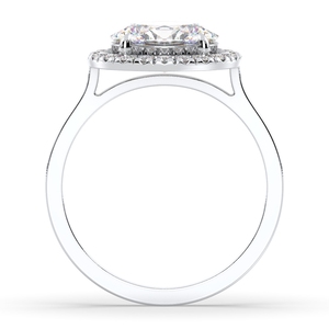 Bague Halo en or massif 14 carats REYES Classic Design, sertie d'un moissanite ovale de 1,27 carat, pour femme, élégante bague de fiançailles solitaire. - Product Image 3