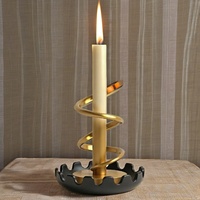 Porte-bougie en fer forgé élégant et personnalisé, design en spirale, plaqué or et noir, décoration d'intérieur, mariages, Noël, fêtes, fait main