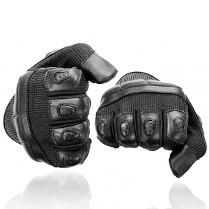 Guantes de Motociclismo Deportivos Samroz para Mujer, Negros, de Cuero y Malla - Product Image 2