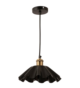 Wholesale <b>industrial</b> pendant light custom matte black hanging <b>lamp</b> manufacturer offers bulk nordic ruffle pleat ceiling fixture - Product Image 4