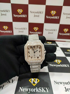 VVS Moissanite Diamond Hip Hop Luxurious Moissanite Diamond Square Dial Wrist <b>Watch</b> <b>For</b> Man Women Gift PassDiamond Tester - Product Image 5