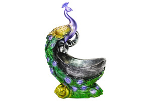 Figurine de paon en résine, sculpture animale artisanale, décoration artistique moderne pour salon, présentation sur table, mariage - Product Image 2