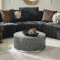 Meuble d'appoint décoratif de luxe avec incrustation artisanale en nacre naturelle brillante, table d'appoint