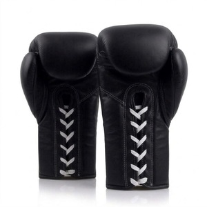 Gants de MMA professionnels 12oz en cuir de vachette personnalisé, imperméables, avec fermeture à lacets pour l'entraînement de boxe et de kick-boxing DF-BGB-01 - Product Image 4