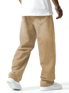 Pantalones Cargo de Mezclilla para Hombre, Estilo Casual, Cintura Media, Corte Holgado, Algodón, para Primavera - Product Image 3