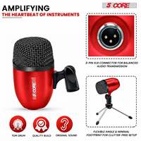 Kit de microphones professionnels 5 en 1 pour congas, caisse claire et toms, à condensateur cardioïde XLR, avec supports à pince et trépieds