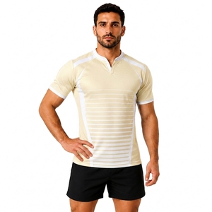 <b>Mens</b> Sports Rugby Shirt Short Sleeve Athletic Jersey Outdoor Match Training Performance Team Wear <b>Men's</b> - Product Image 1