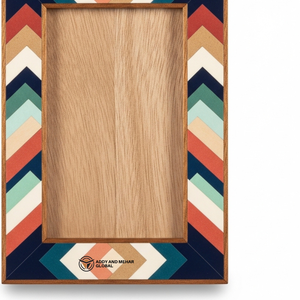 <b>Designer</b> Wooden Picture <b>Frame</b> | Colorful Geometric Inlay | Modern Home Decor <b>Frame</b> - Product Image 2