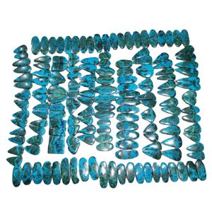 คริสโซคอลล่า มาลาไคต์ พลอยธรรมชาติคุณภาพสูง คู่พลอยทรงคาโบชอง รับรองโดยบุคคลที่สาม ขายส่งราคาดีที่สุด ต่างหูแบบคู่ คูชิ - Product Image 4