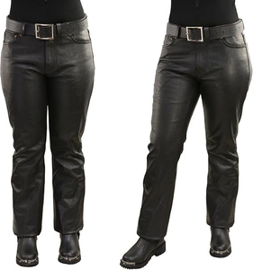 Pantalon en cuir premium SW GROUP pour homme, en cuir de vachette pleine fleur, style western, pour moto, respirant, motif côtelé, fermeture éclair - Product Image 2
