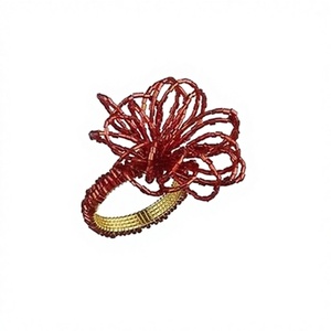 Anillo para Servilletas de Hierro con Cuentas para Decoración de Mesa - Product Image 1