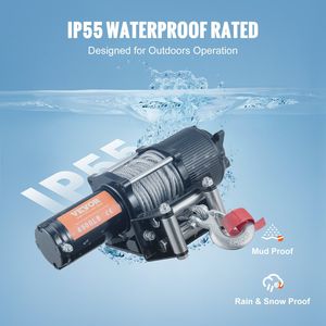 รอกไฟฟ้าแบบเชือกเหล็ก 12V รับน้ำหนักได้ 4500 ปอนด์ พร้อมรีโมทไร้สาย IP55 ขนาด 1/4 x 39 ฟุต สำหรับ ATV UTV รุ่น 4 รอก - Product Image 5