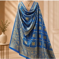 Dupatta en soie artificielle de créateur, style Bandhej Ghatchola