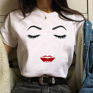 เสื้อยืดฟุตบอลลูกไม้ผู้หญิง Y2k ลายกราฟิก พิมพ์ลายตัวเลข ทรงโอเวอร์ไซส์ คอกลม แขนสั้น เสื้อหลวมๆ สำหรับฤดูร้อน - Product Image 4