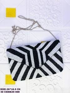 Pochette à main perlée pour femme, sac de soirée perlé fait main avec motif feuille, pochette d'épaule tendance pour soirée - Product Image 5