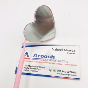 Venta al por mayor, espejo de extensión de pestañas de belleza con revestimiento rosa, inspecciones sostenibles, pestañas de corazón con pinzas puntiagudas, Etiqueta Privada - Product Image 3