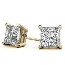 Elegant <b>Emerald</b> Shape Diamond Drop <b>Earrings</b> For Women <b>Gold</b> Finish With Brilliant Round Details For Wedding Party And Gifting - Product Image 4
