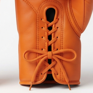 Orange <b>Silk</b> Customizable Non-Slip Hook & Loop Closure Full Finger Adult Kick Boxing <b>Gloves</b> for Martial Arts & Boxing - Product Image 2