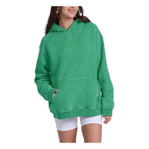 Sudadera con Capucha Vintage de Invierno Unisex de Felpa Francesa Oversize de Poliéster y Algodón Lavado al Ácido con Bolsillo y Detalle de Piedra, de Peso Pesado - Product Image 3