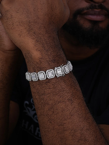 Bracelet Moissanite Baguette Iced Out Style Tennis Luxe Bijou Tendance pour Hommes et Femmes - Product Image 4